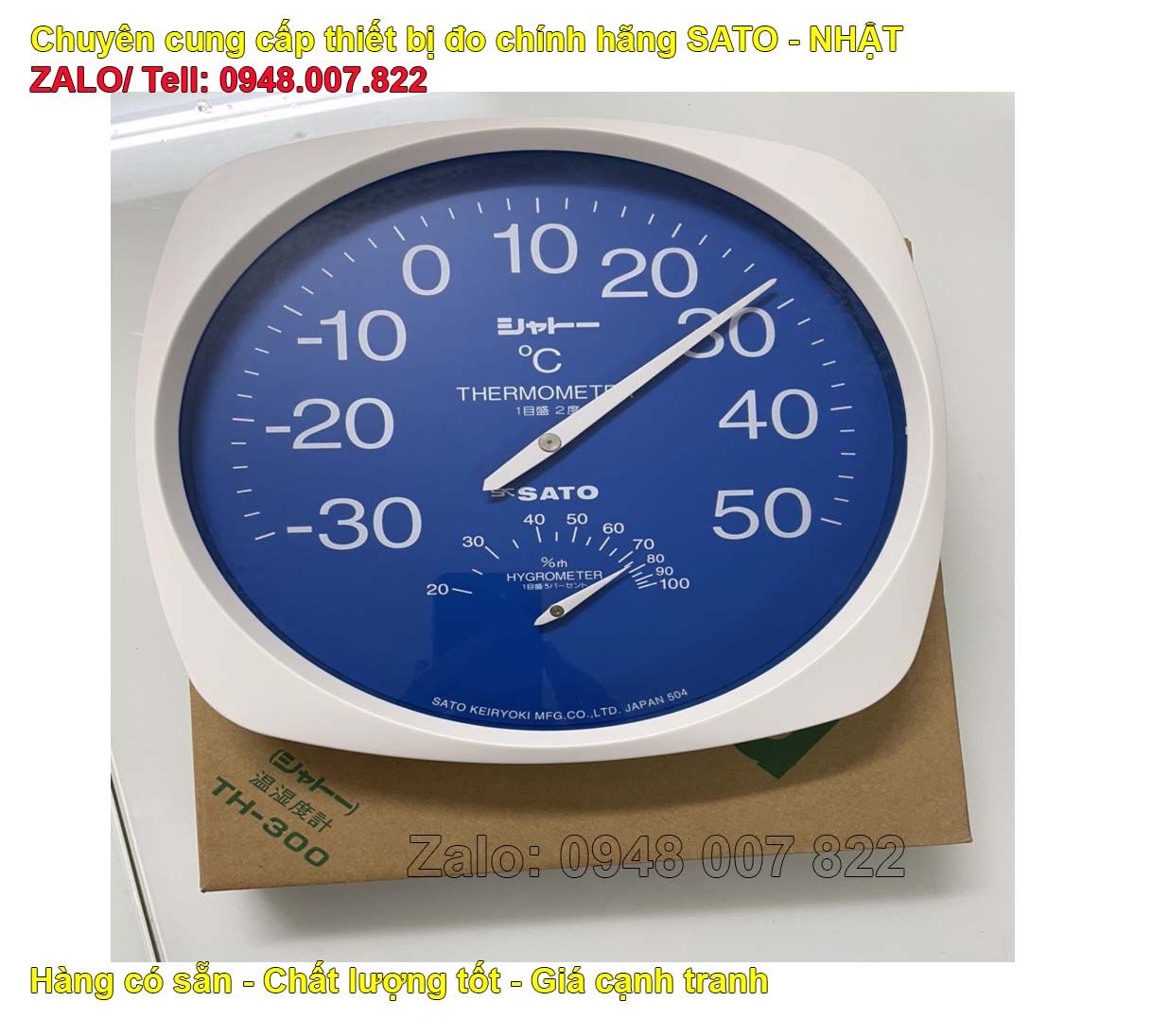 Dong ho nhiet do do am TH 300 SATO co san