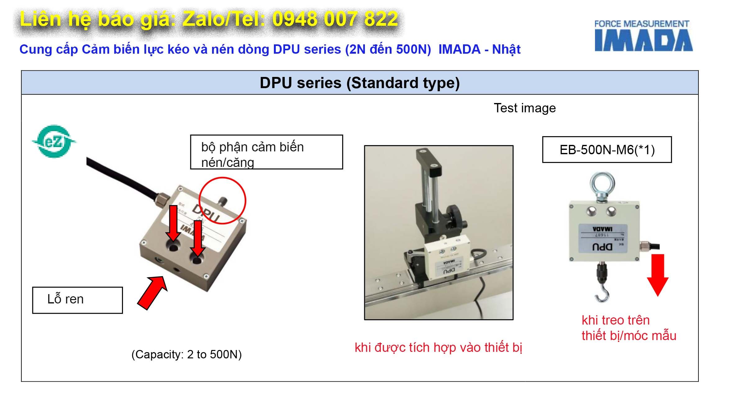 Cung cap Cam bien luc keo va nen dong DPU series 2N den 500N IMADA Nhat