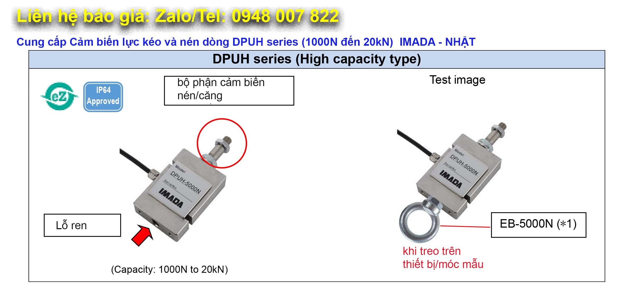 Cung cap Cam bien luc keo va nen dong DPUH series 1000N den 20kN IMADA NHAT