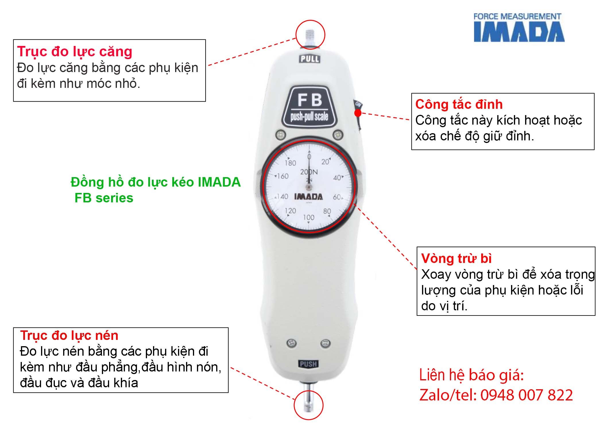 Đồng hồ đo lực kéo nén IMADA FB/FS series 2 Dong ho do luc keo Imada FB series