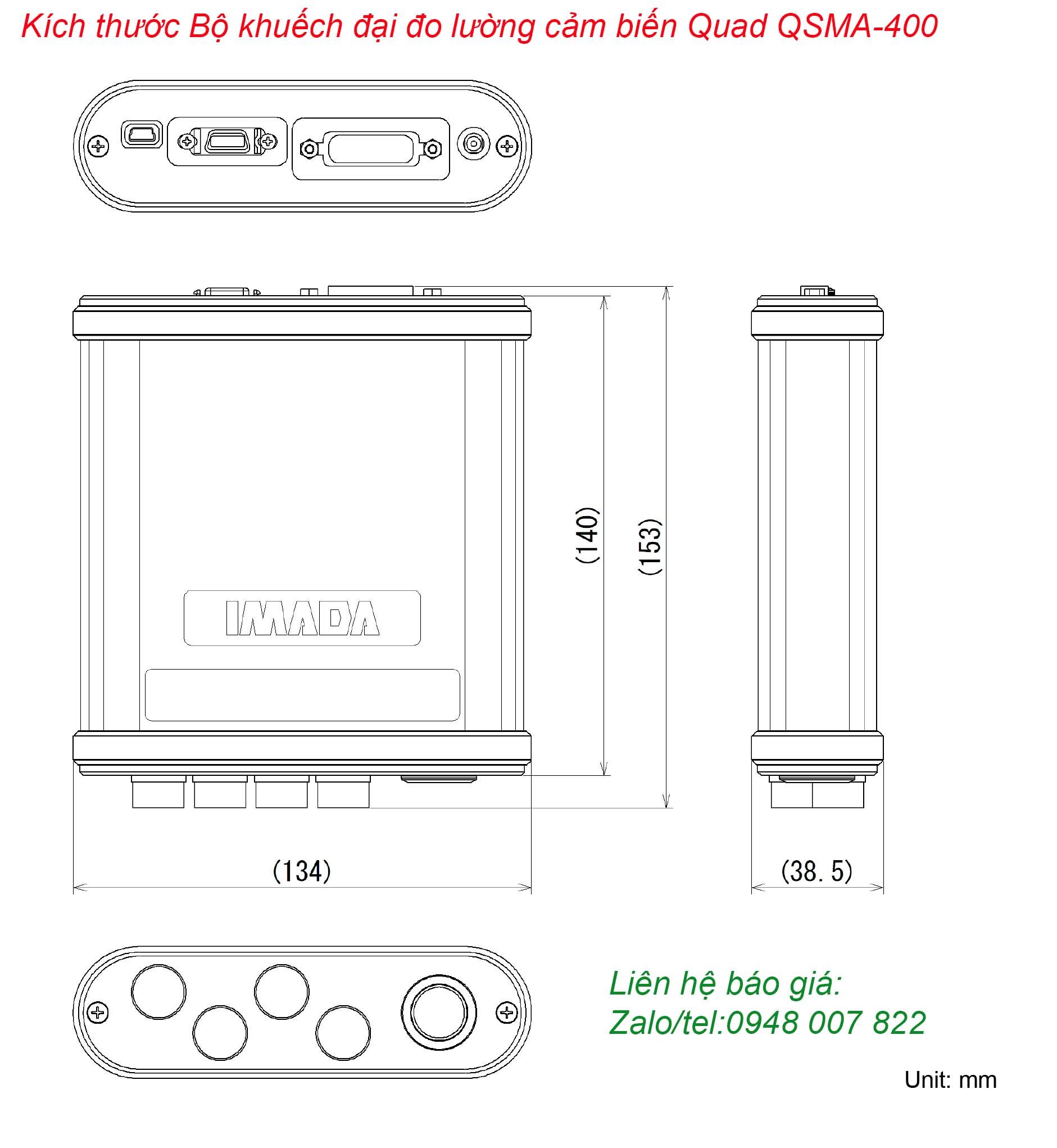 Kich thuoc Bo khuech dai do luong cam bien Quad QSMA 400