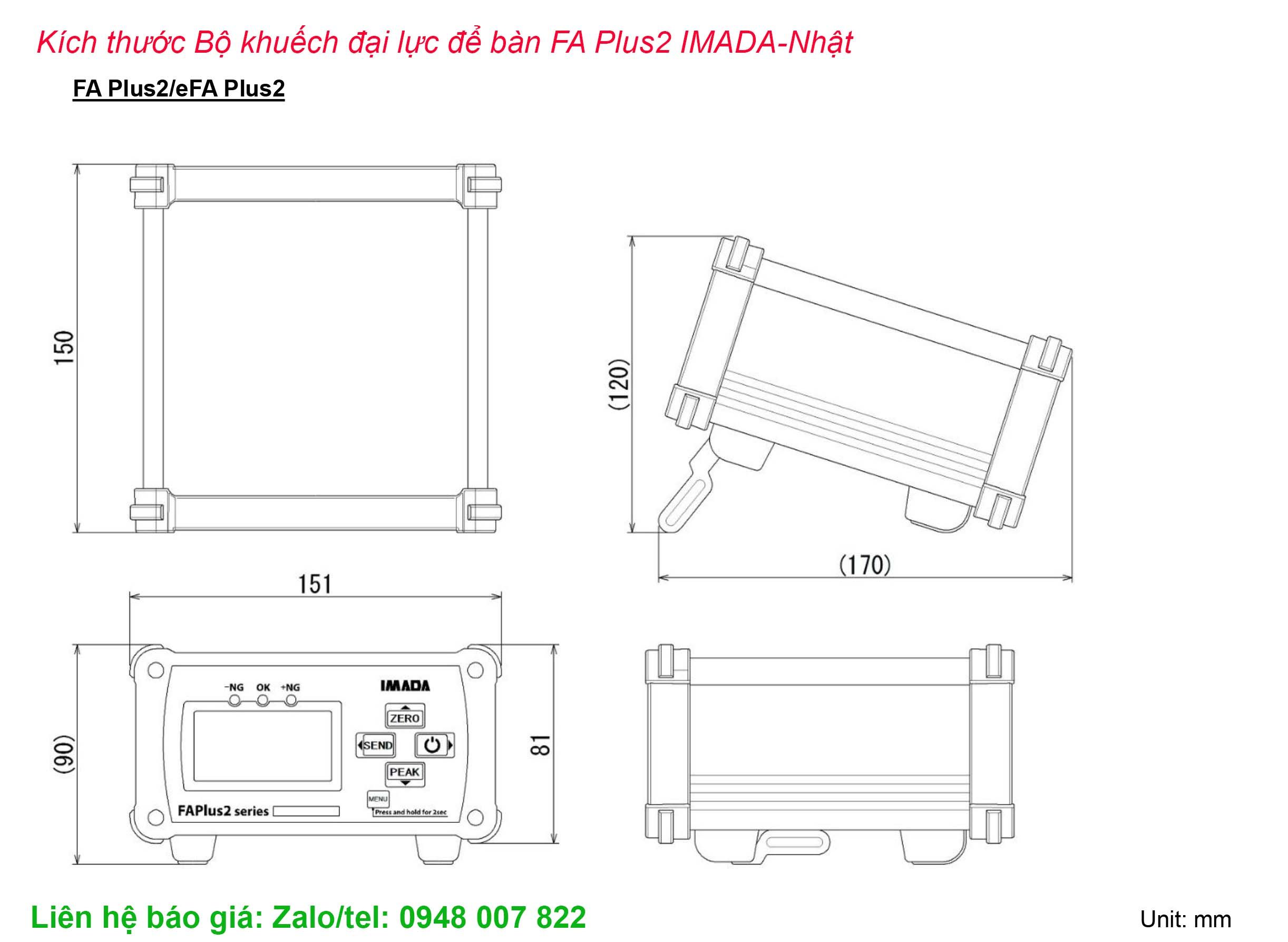 Bộ khuếch đại lực để bàn FA Plus2 IMADA 3 Kich thuoc Bo khuech dai luc de ban FA Plus2 IMADA Nhat