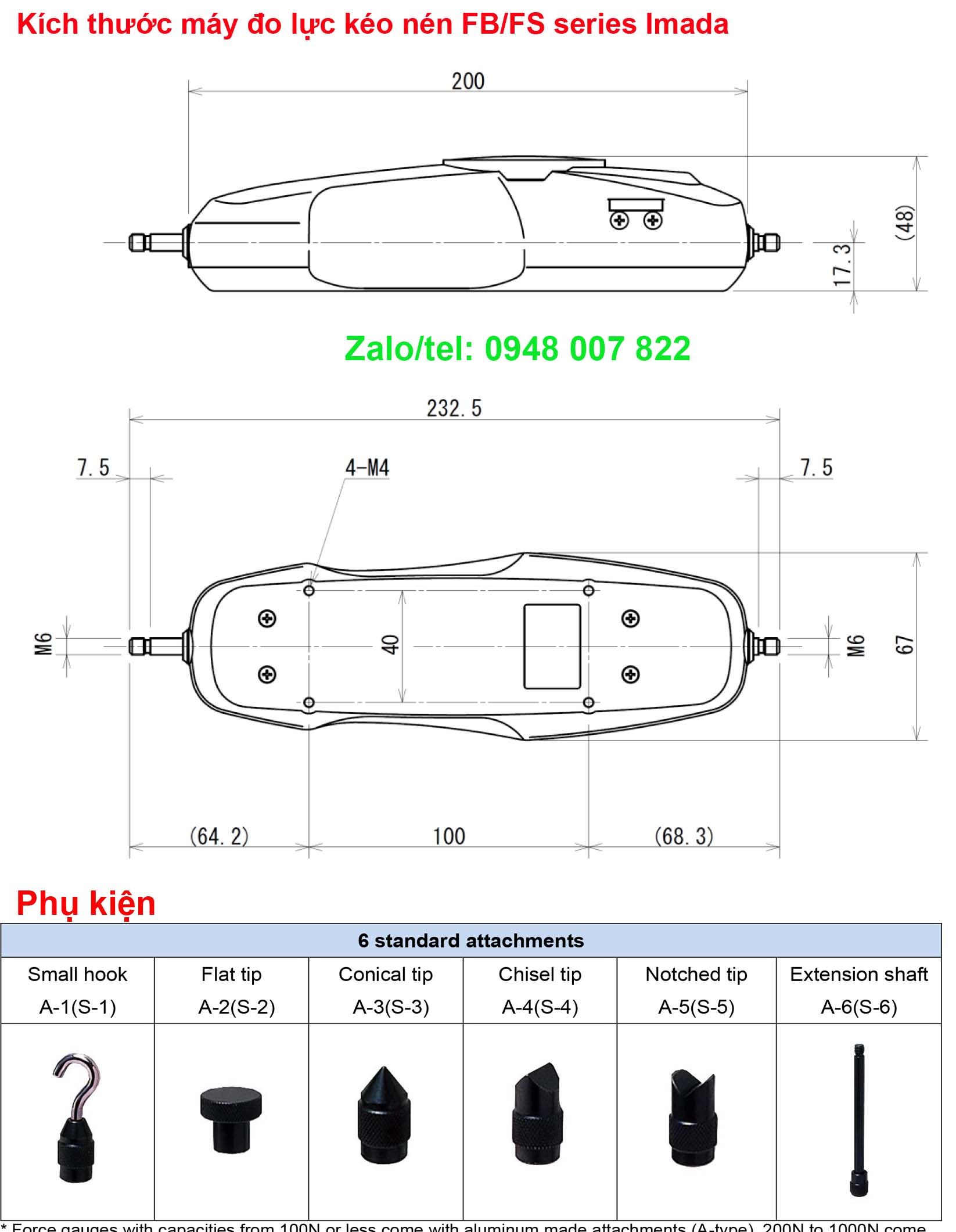 Kich thuoc va phu kien may do luc keo nen FB Imada