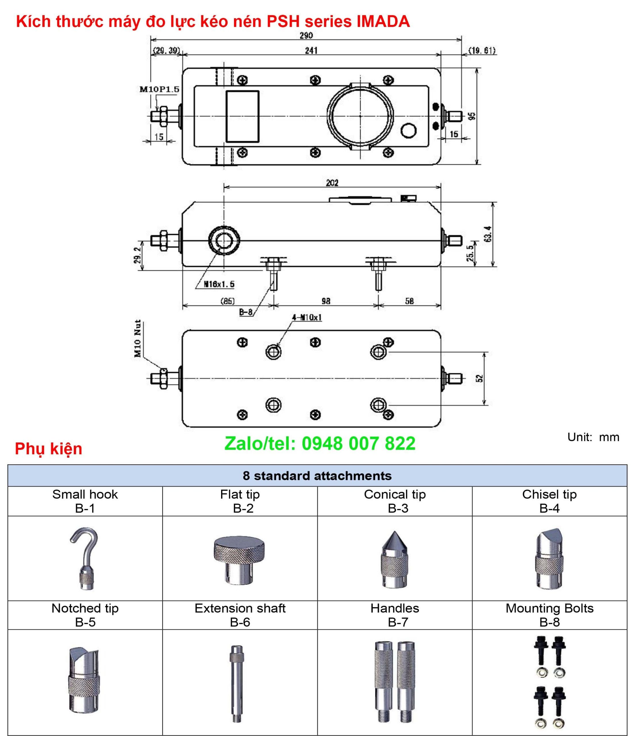 Kich thuoc va phu kien may do luc keo nen PSH series Imada scaled