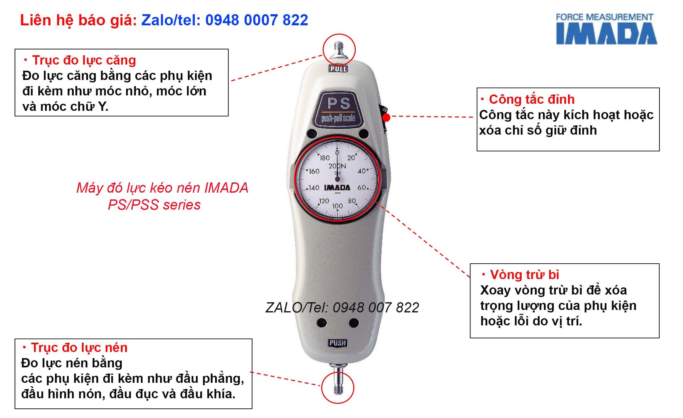 Máy đo lực kéo nén PS-300N IMADA 2 Lien he may do luc keo nen PS PSS series Imada