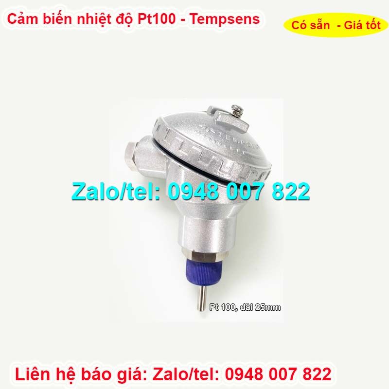 Cảm biến nhiệt độ Pt100 dài 25mm phi 6 Tempsens 1 Cảm biến nhiệt độ Pt100 dài 25mm phi 6 Tempsens