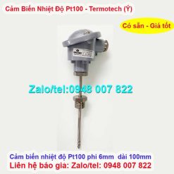 Cảm biến nhiệt độ Pt100 dài 100mm phi 6 Termotech