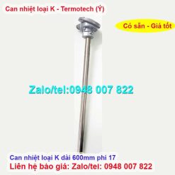 Can nhiệt loại K 1200oC dài 600mm phi 17 Termotech