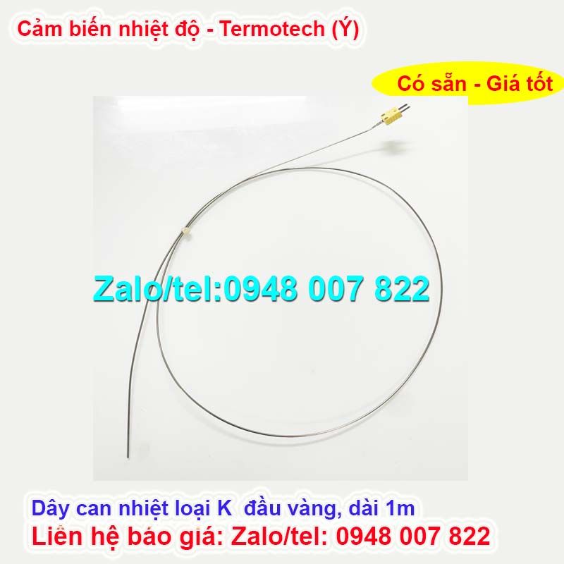 Dây cảm biến nhiệt loại K 1200oC dài 1mét phi 2mm Termotech 1 Dây cảm biến nhiệt loại K 1200oC dài 1mét phi 2mm Termotech