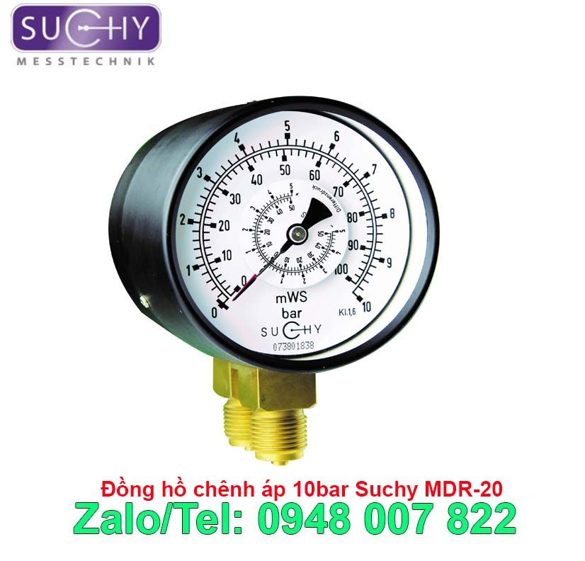 Đồng hồ chênh áp 10bar Suchy MDR-20