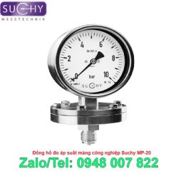 Đồng hồ đo áp suất màng 10bar có dầu Suchy MP-20F