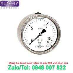 Đồng hồ đo áp suất 16bar chân sau Suchy MR-25F