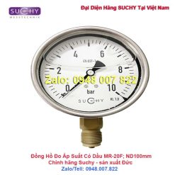 Đồng hồ đo áp suất có dầu 10bar Suchy MR-20F