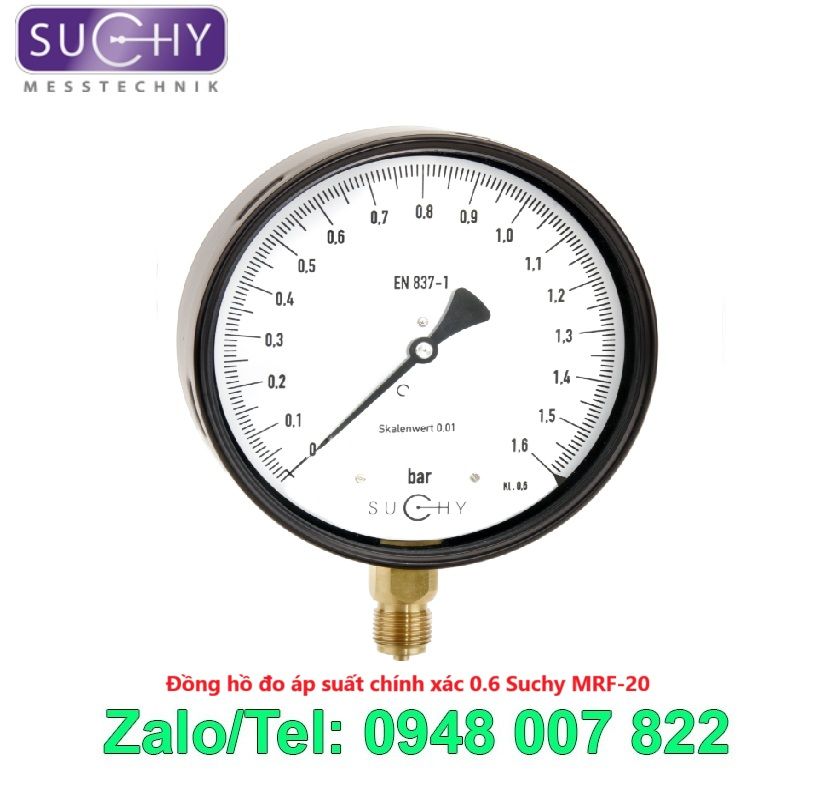 Đồng hồ đo áp suất chính xác 0.6 Suchy MRF-20
