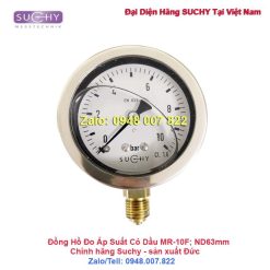Đồng hồ đo áp suất Suchy có dầu MR-10F (10bar)