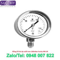 Đồng hồ đo áp suất inox 160mbar Suchy MK-30