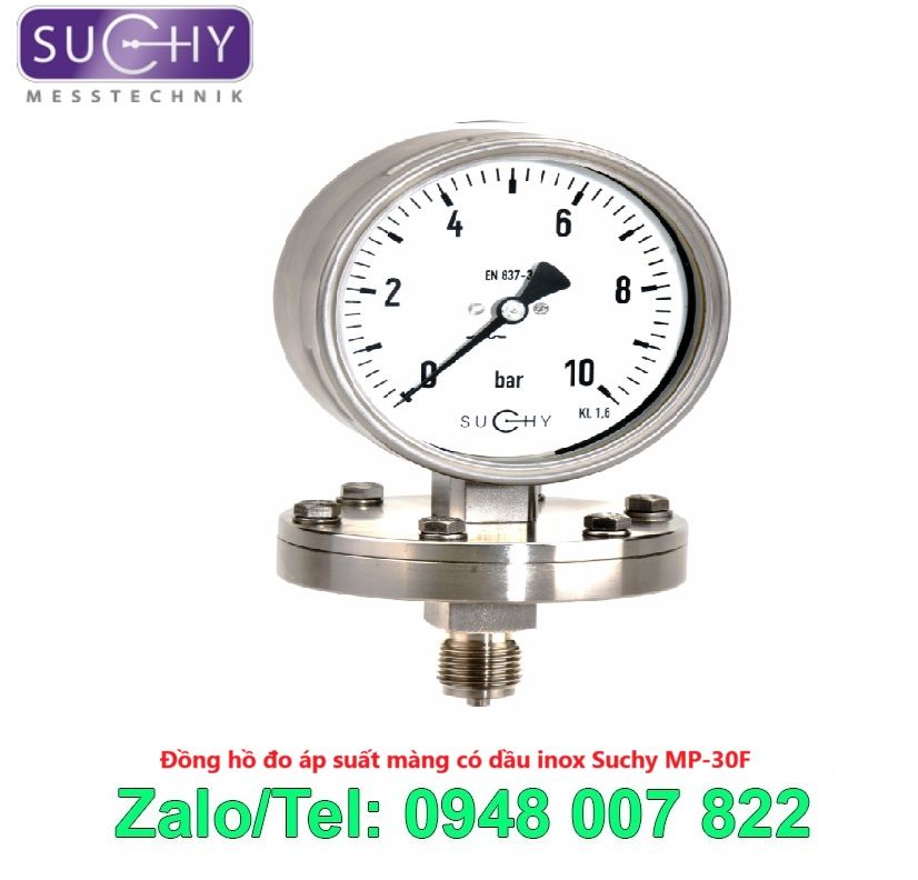 Đồng hồ đo áp suất màng có dầu inox Suchy MP-30F