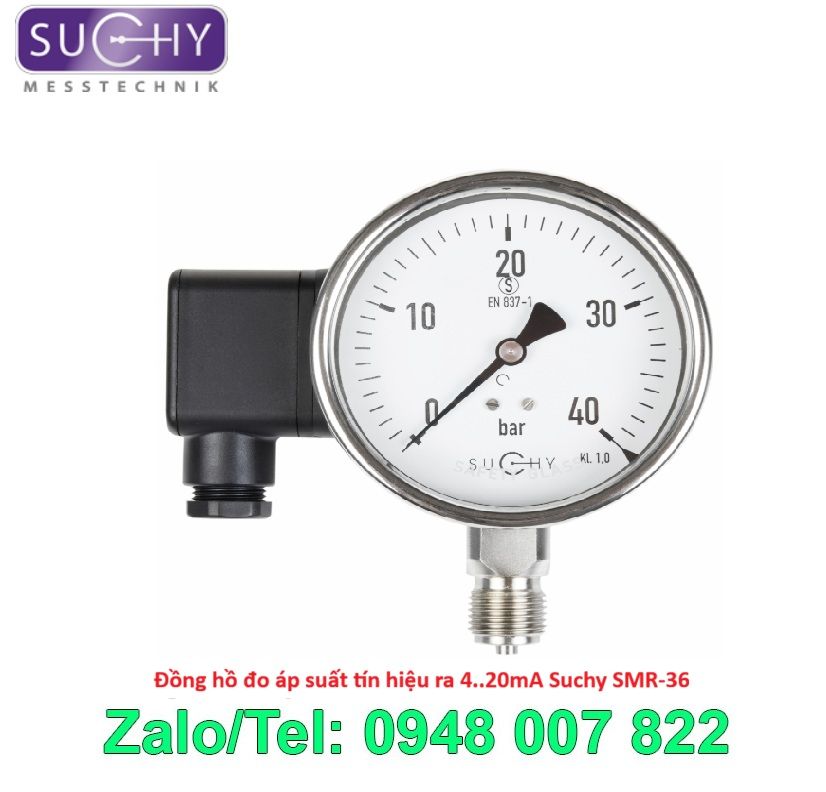Đồng hồ đo áp suất tín hiệu ra 4..20mA Suchy SMR-36