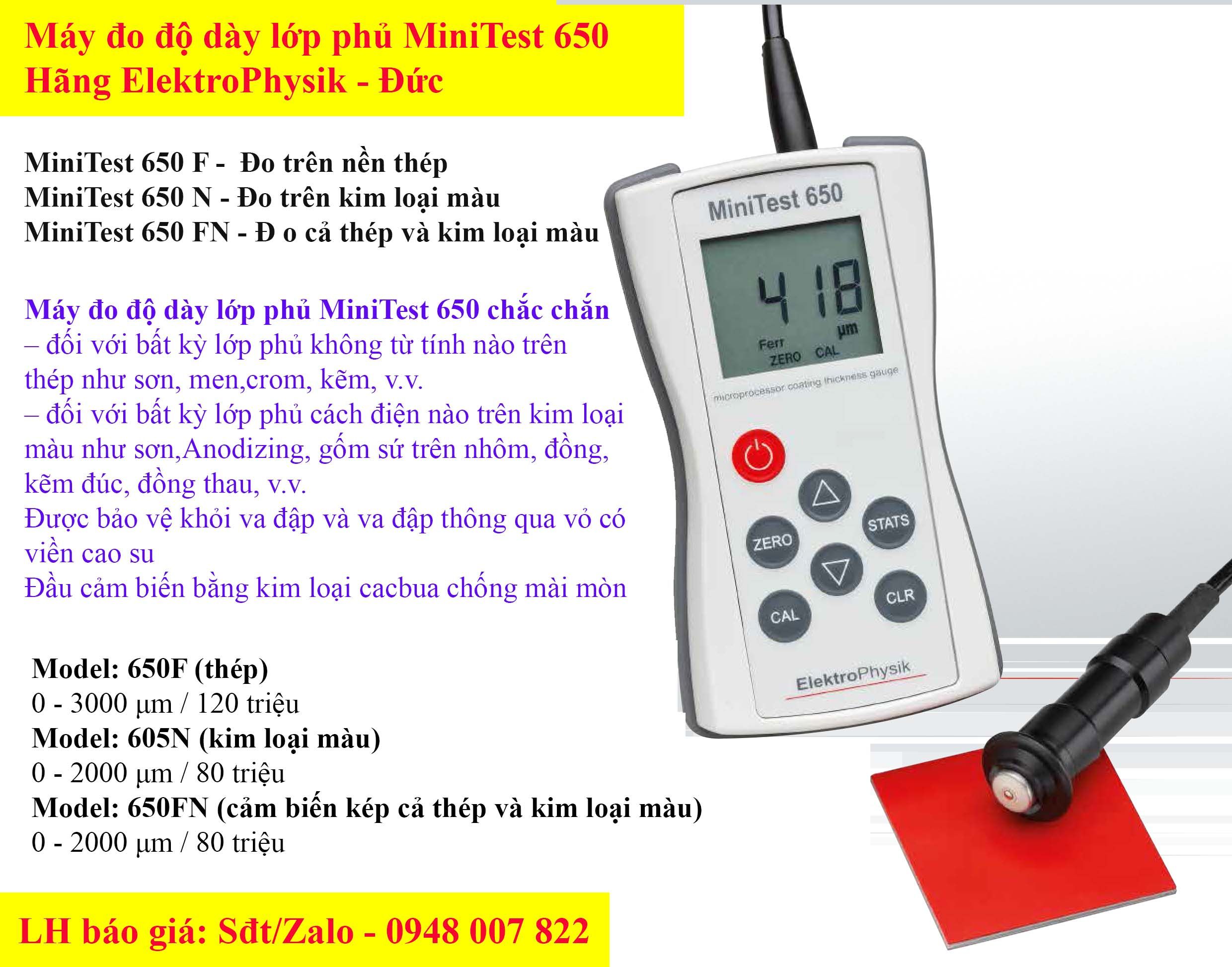 May do do day lop phu MiniTest 650 Elektro Physik