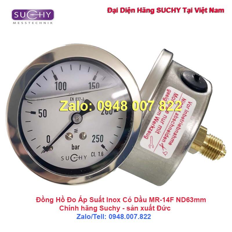Đồng hồ đo áp suất 250bar Suchy MR-14F