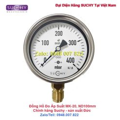 Đồng hồ đo áp suất 400mbar Suchy MK-20