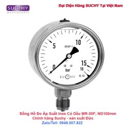 Đồng hồ đo áp suất 16bar có dầu Suchy MR-30F