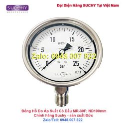 Đồng hồ đo áp suất 25bar có dầu Suchy MR-30F