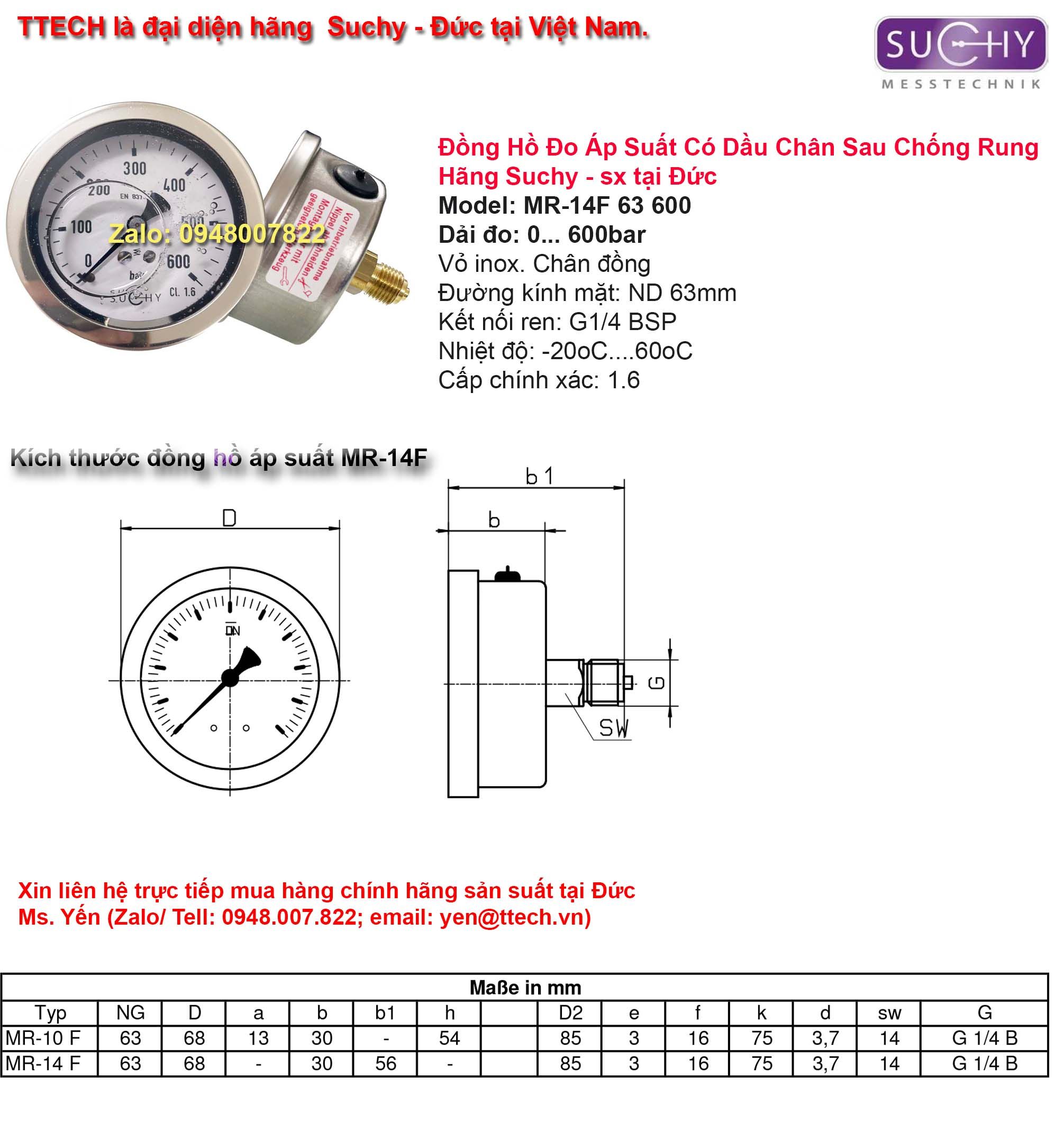 kich thuoc dong ho ap suat 600bar MR 14F suchy