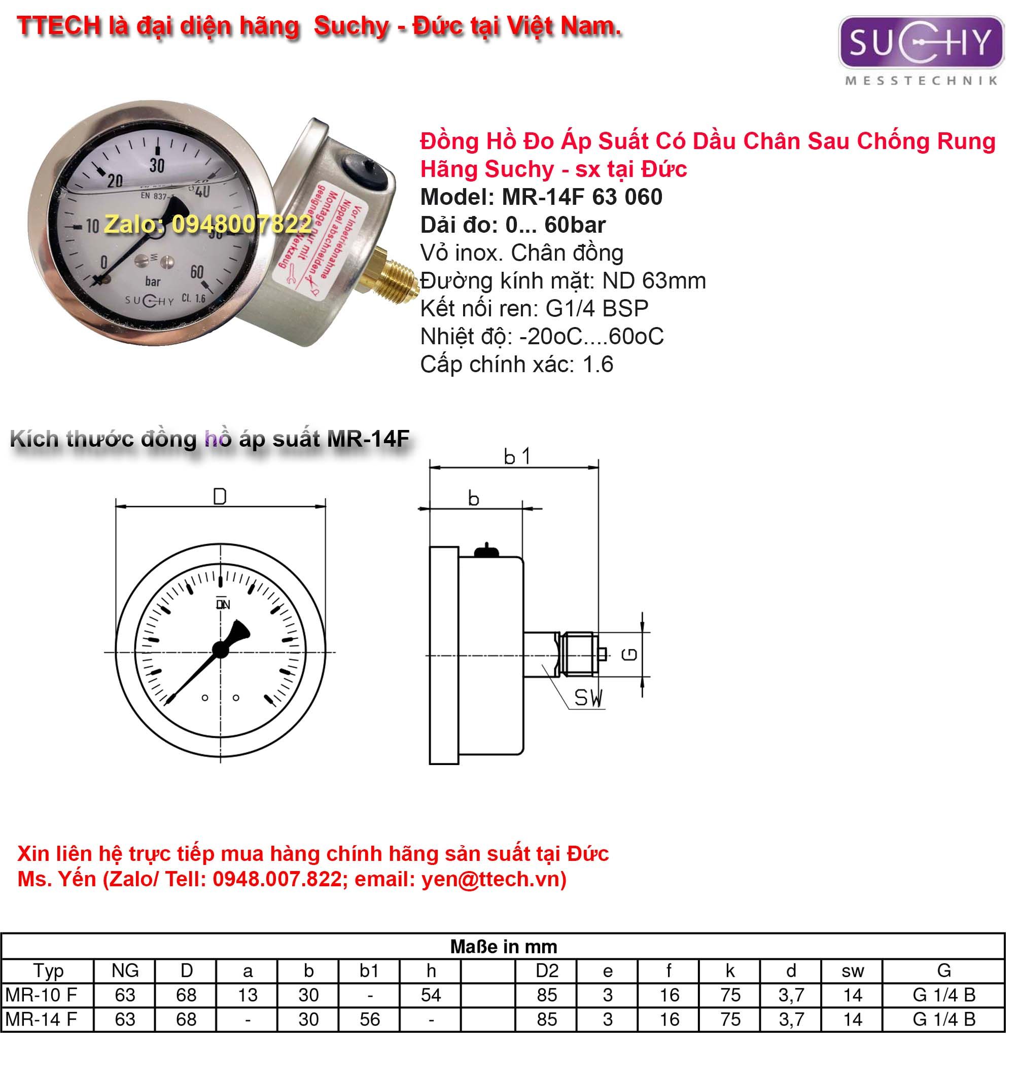kich thuoc dong ho ap suat 60bar MR 14F suchy