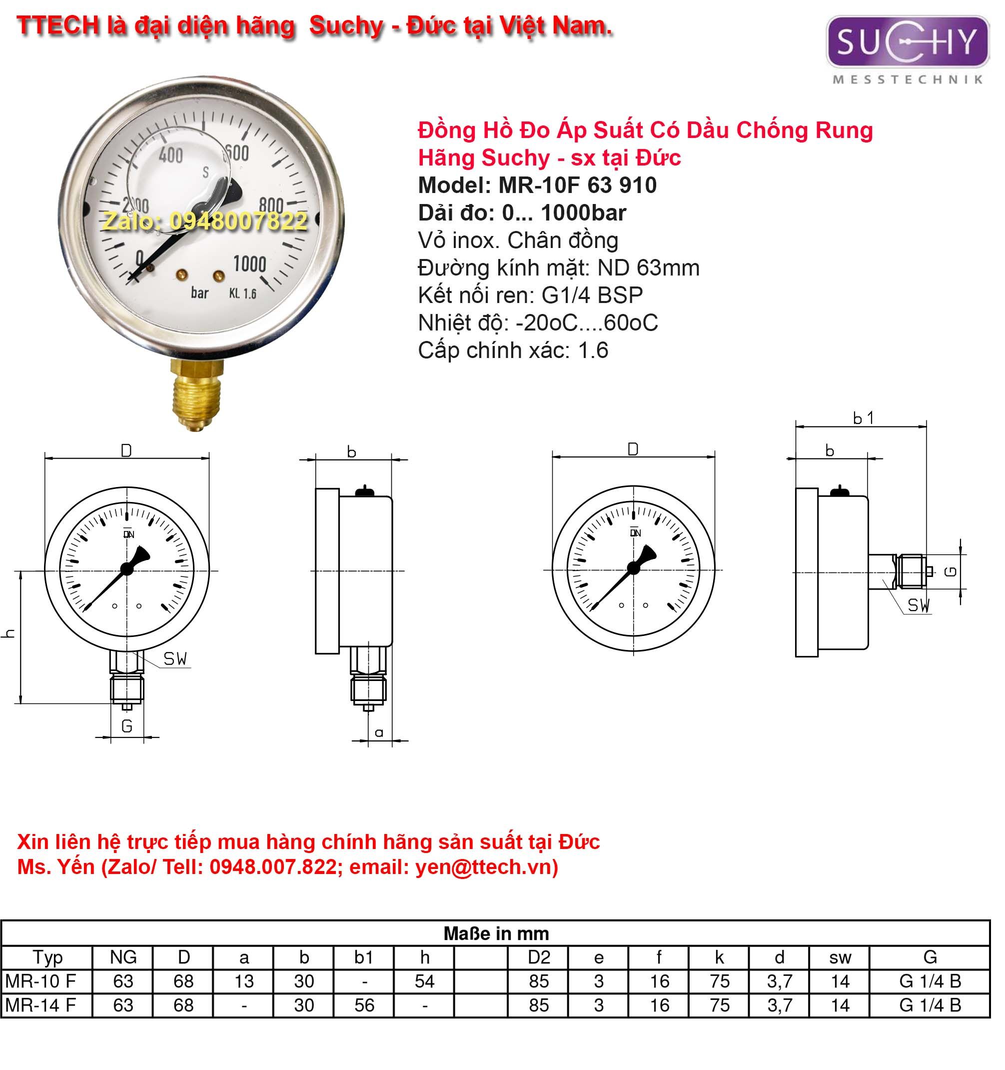kich thuoc dong ho ap suat MR 10F 1000bar suchy