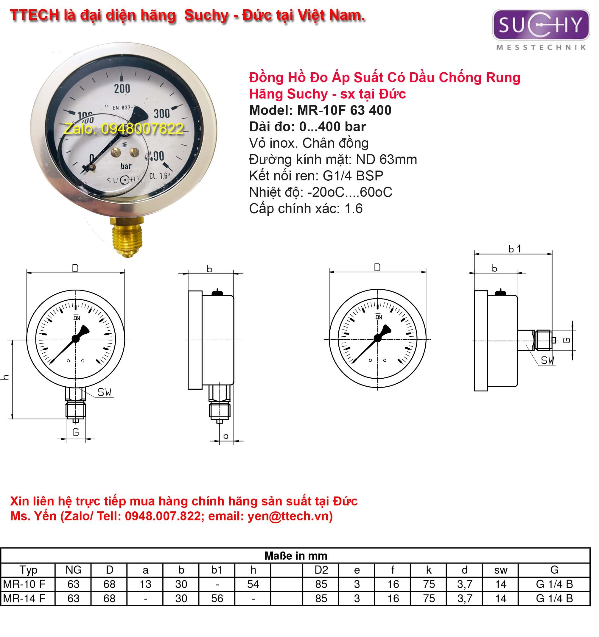 kich thuoc dong ho ap suat MR 10F400bar suchy