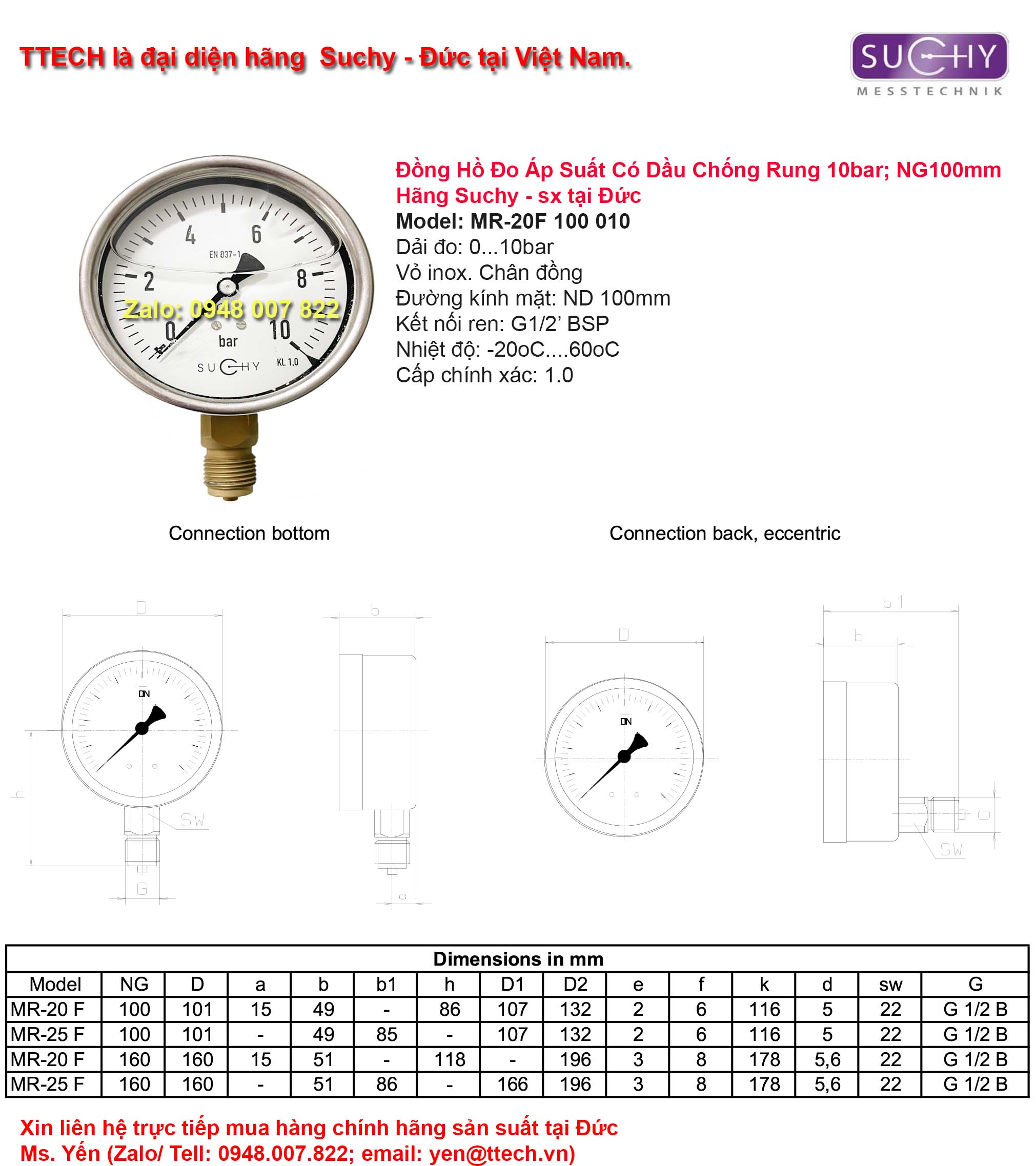 kich thuoc dong ho ap suat MR 20F 10bar suchy