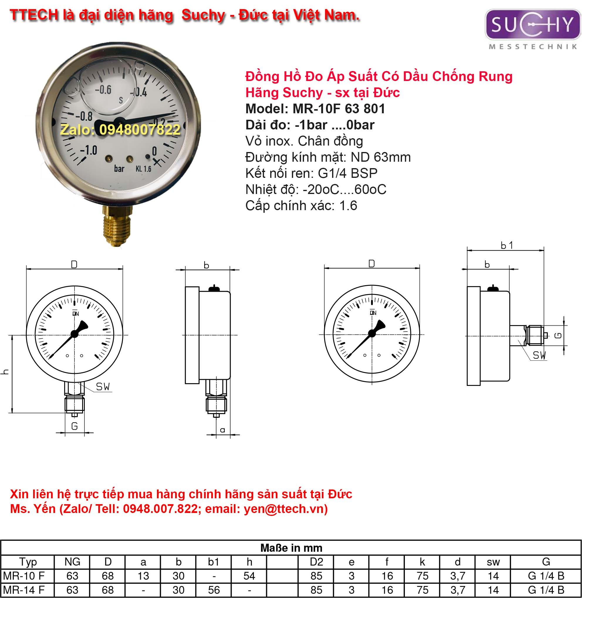 kich thuoc dong ho ap suat co dau MR 10F 1 den 0bar Suchy