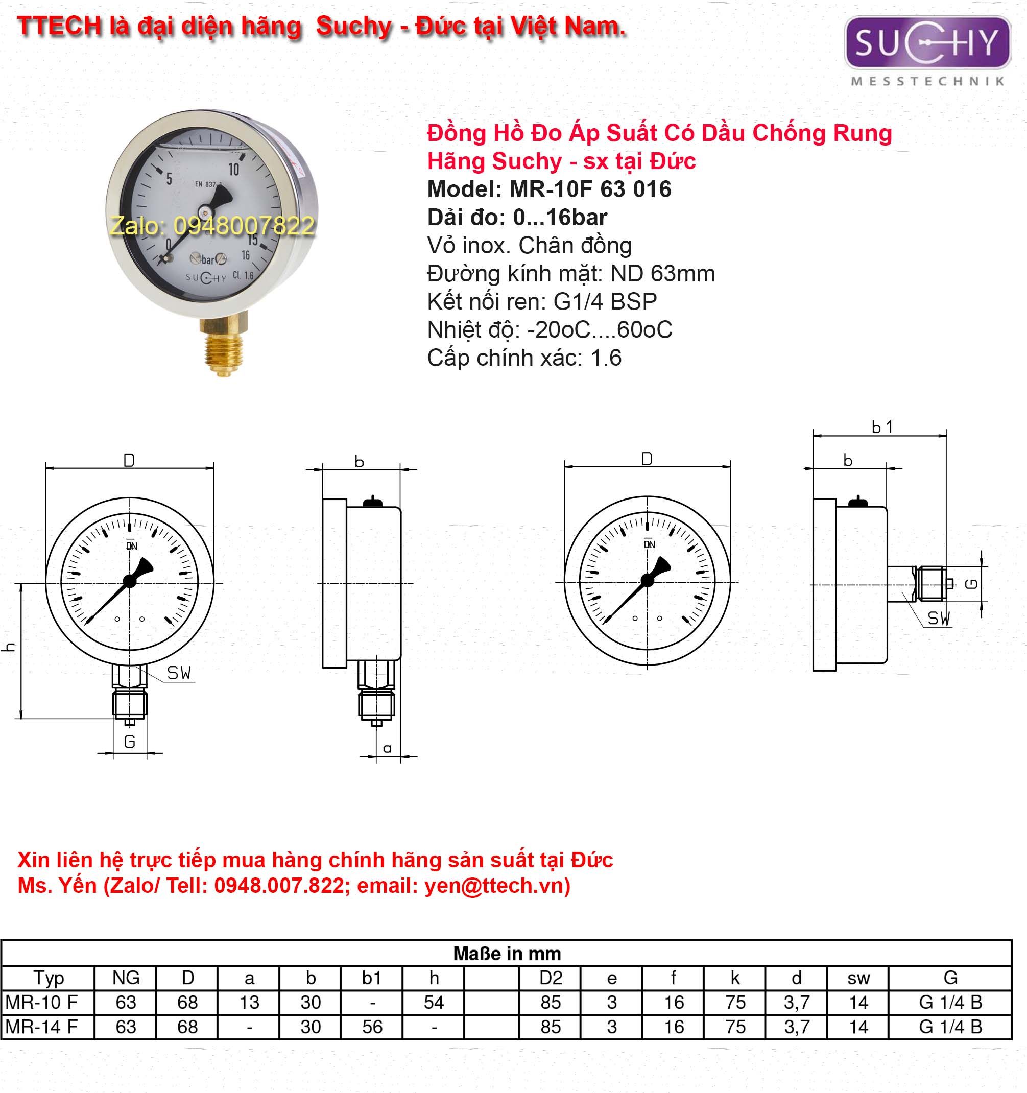 kich thuoc dong ho ap suat co dau MR 10F 16bar Suchy